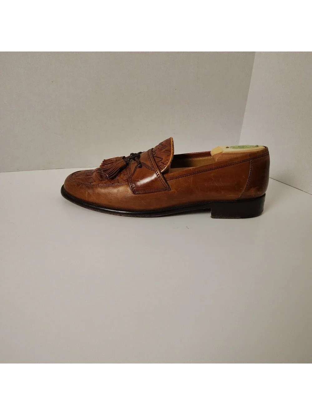 Johnston & Murphy Woven Toe Brown Tassel Loafers Size 8M