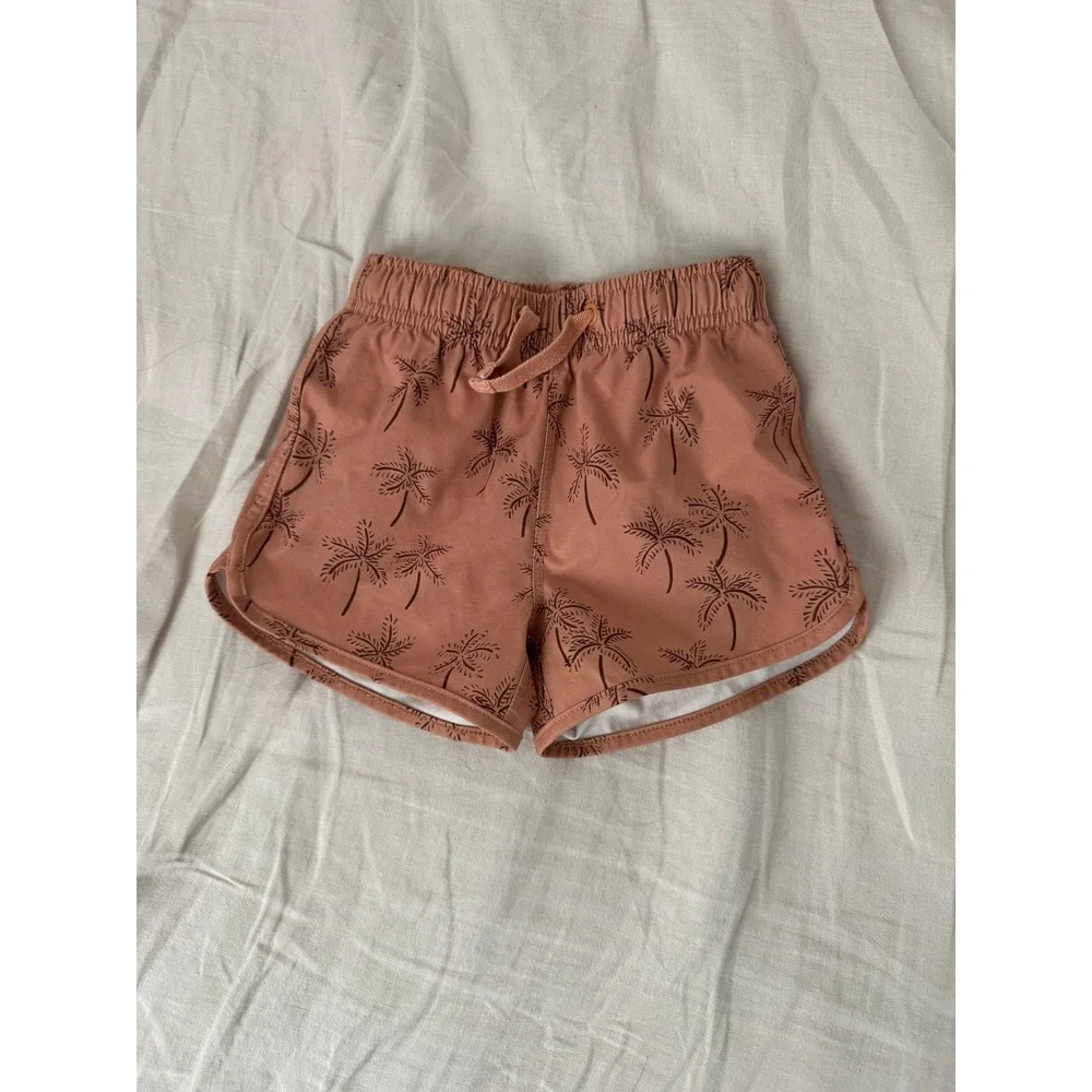 Rylee + Cru Kids Palm Tree Print Swim Trunks 12-18 Months