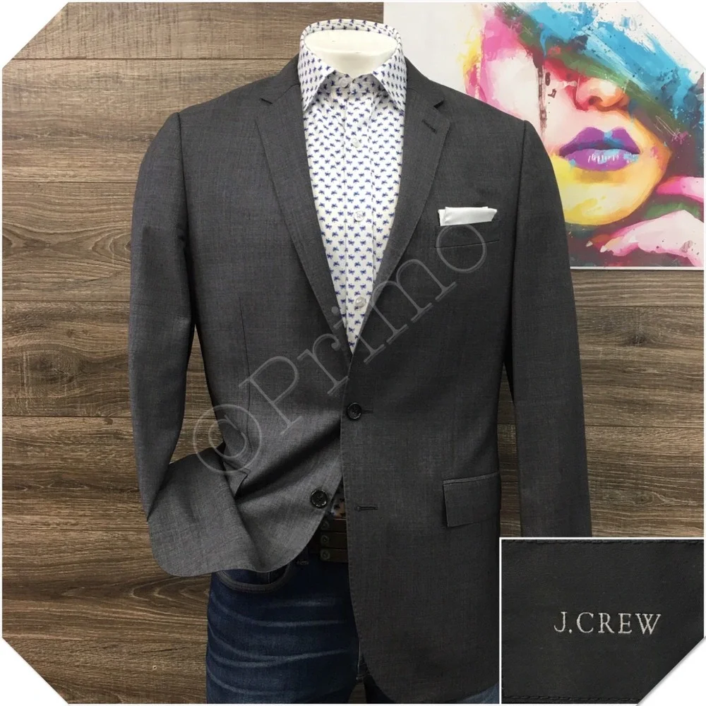 J CREW LUDLOW Mens Wool Blazer Sport Coat Casual Jacket Size 42L‎ Gray Suit