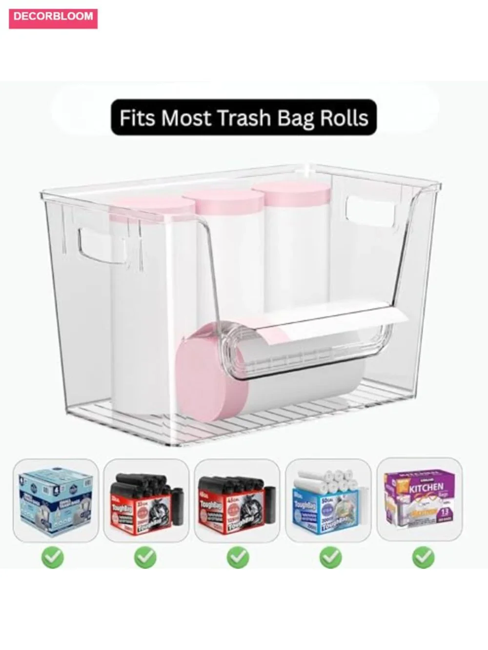 2 Set Pantry Organizers Under Sink Trash Bag Holder Stackable Pantry Storage