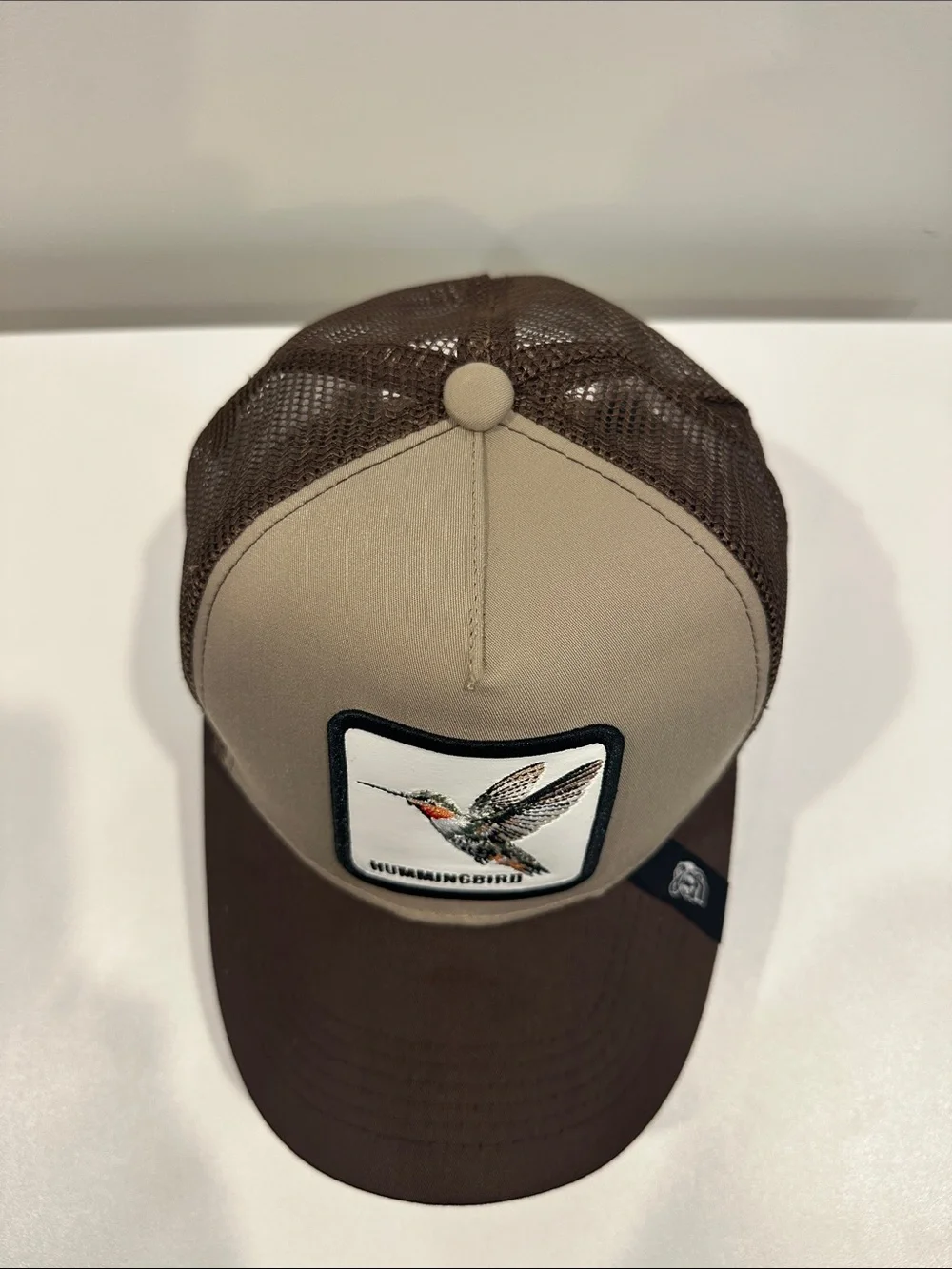 Hummingbird tan classic embroidered