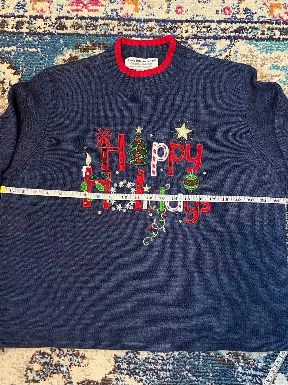 Tiara International navy knit