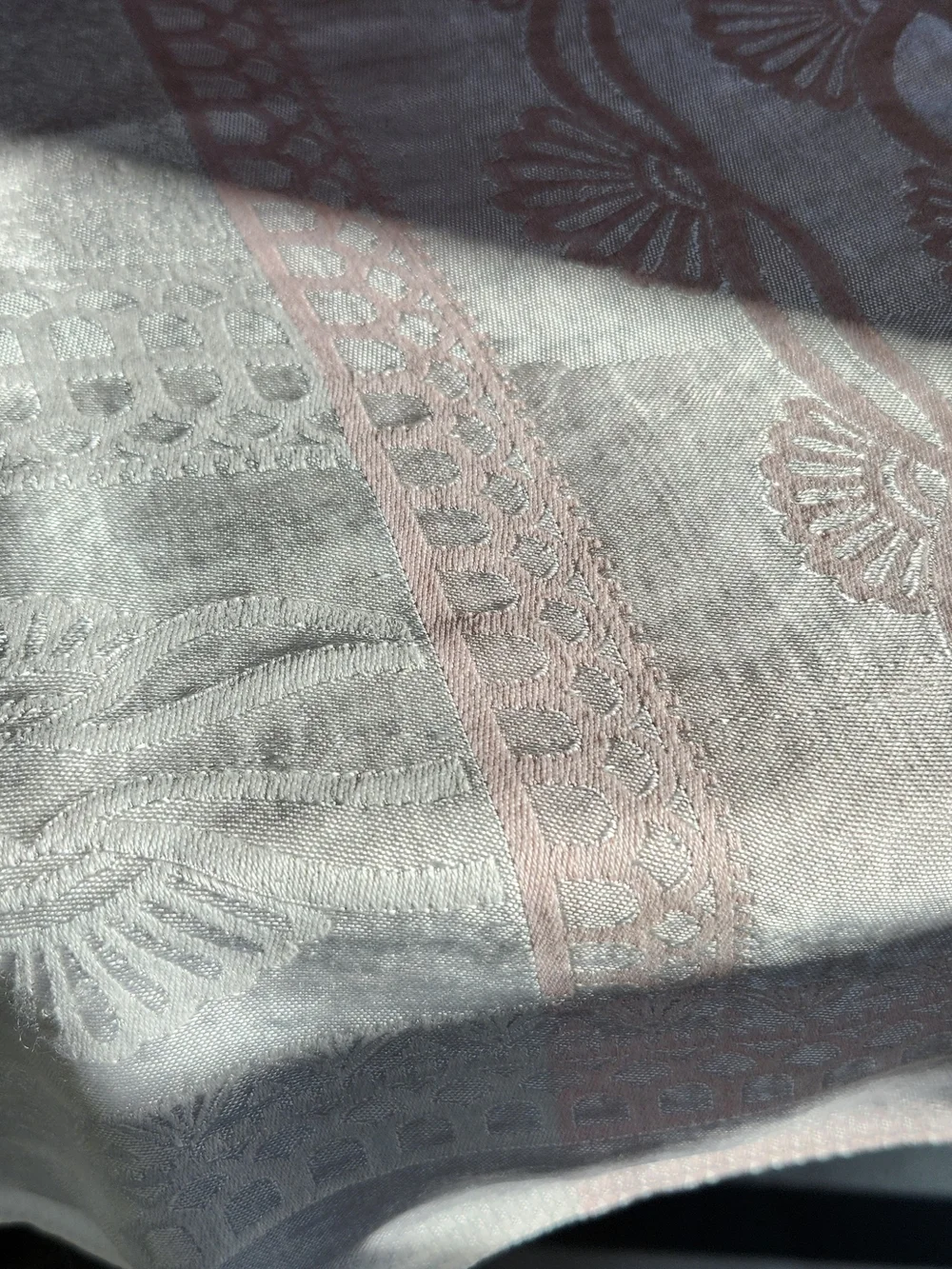 Vintage White And Pink Tablecloth