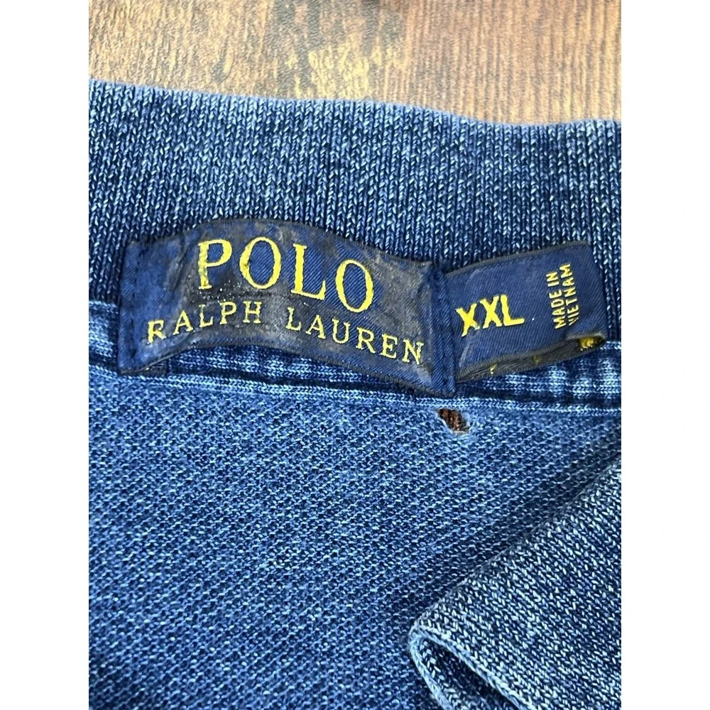 Polo Ralph Lauren Polo Shirt Mens‎ XXL Blue Short Sleeve Cotton Pique Pony Logo