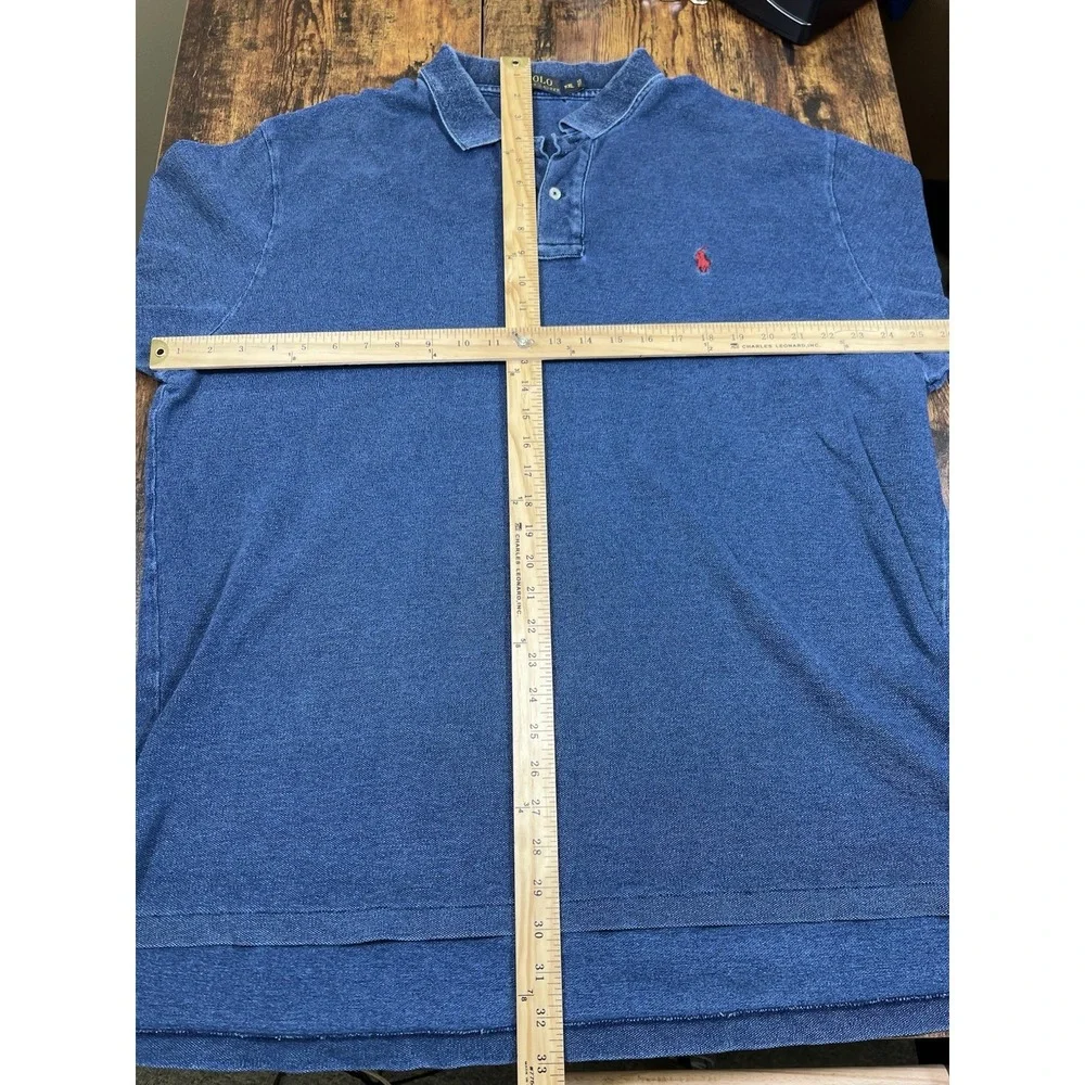 Polo Ralph Lauren Polo Shirt Mens‎ XXL Blue Short Sleeve Cotton Pique Pony Logo