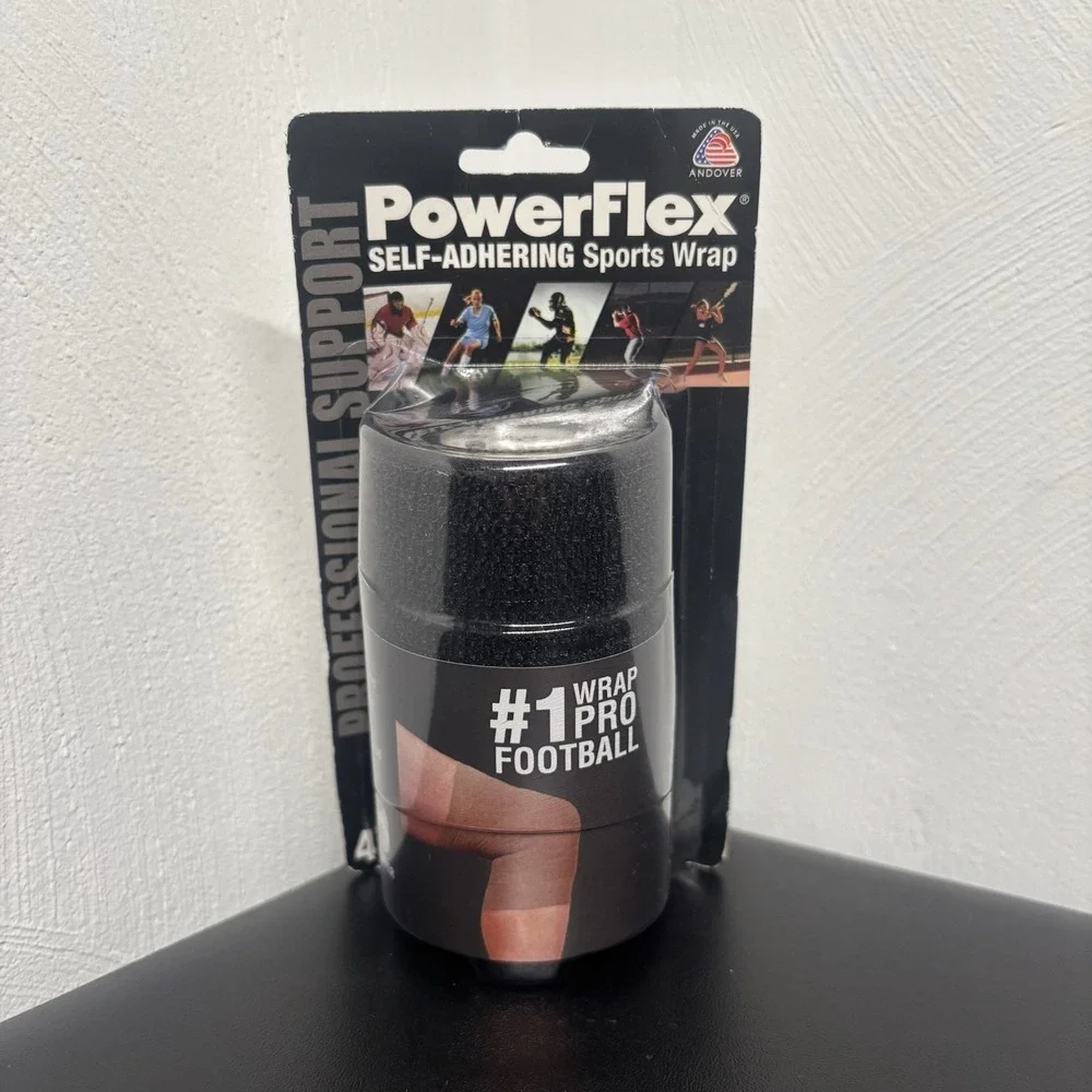 NEW PowerFlex Self-Adhering Sports Wrap,‎ Black, 4