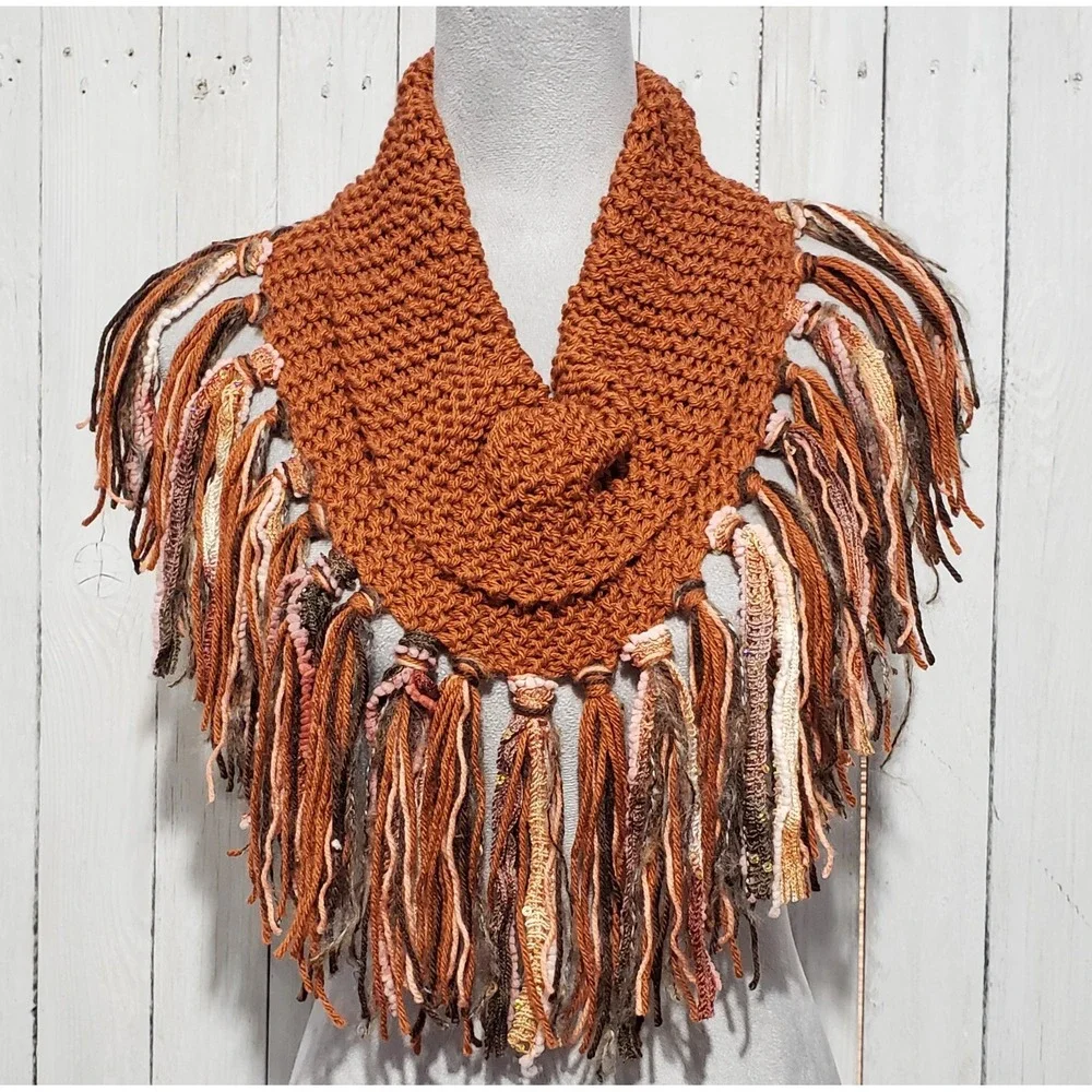 Graceful Garnet cowl scarf