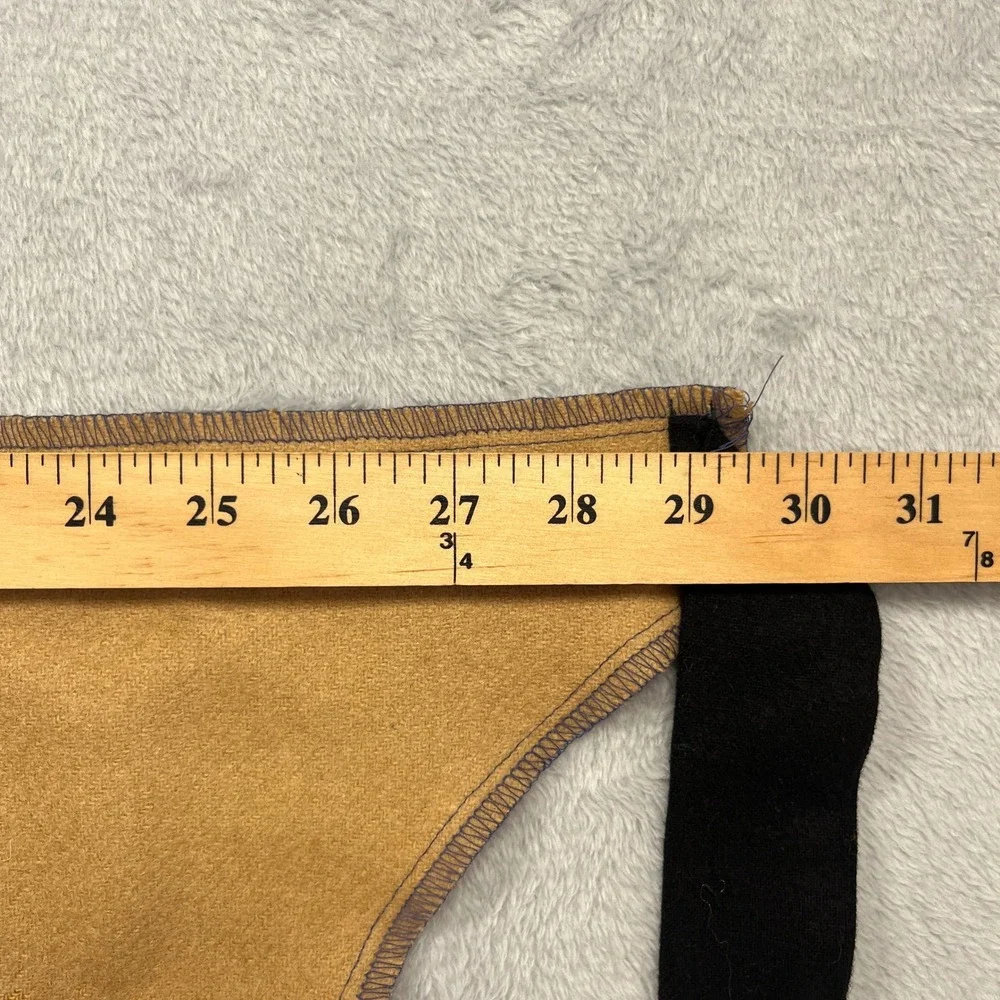 Handmade Wool Half Apron Tan Green Black Buffalo Plaid Colorblock Rustic