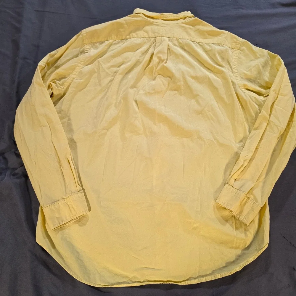 Polo Ralph Lauren Mens XL Classic Fit Yellow Button Down Shirt Long Sleeve Pony