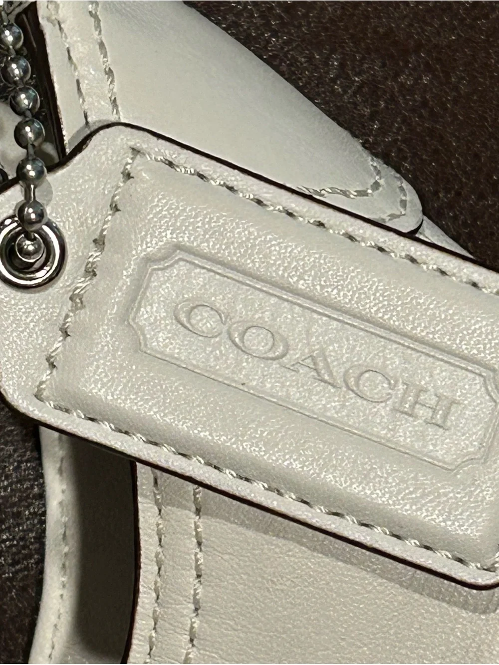 Coach Madison, Maggie, and winter white/parchment/Cream Woven Leather Hobo Bag-