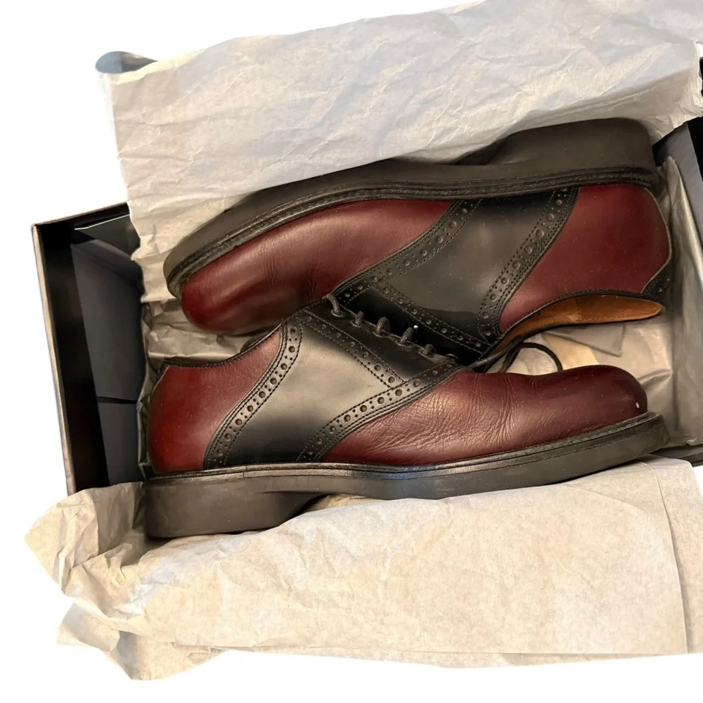 Johnston & Murphy Passport Burgundy Black Oxfords 20-2801 Men's Shoes size 8.5‎