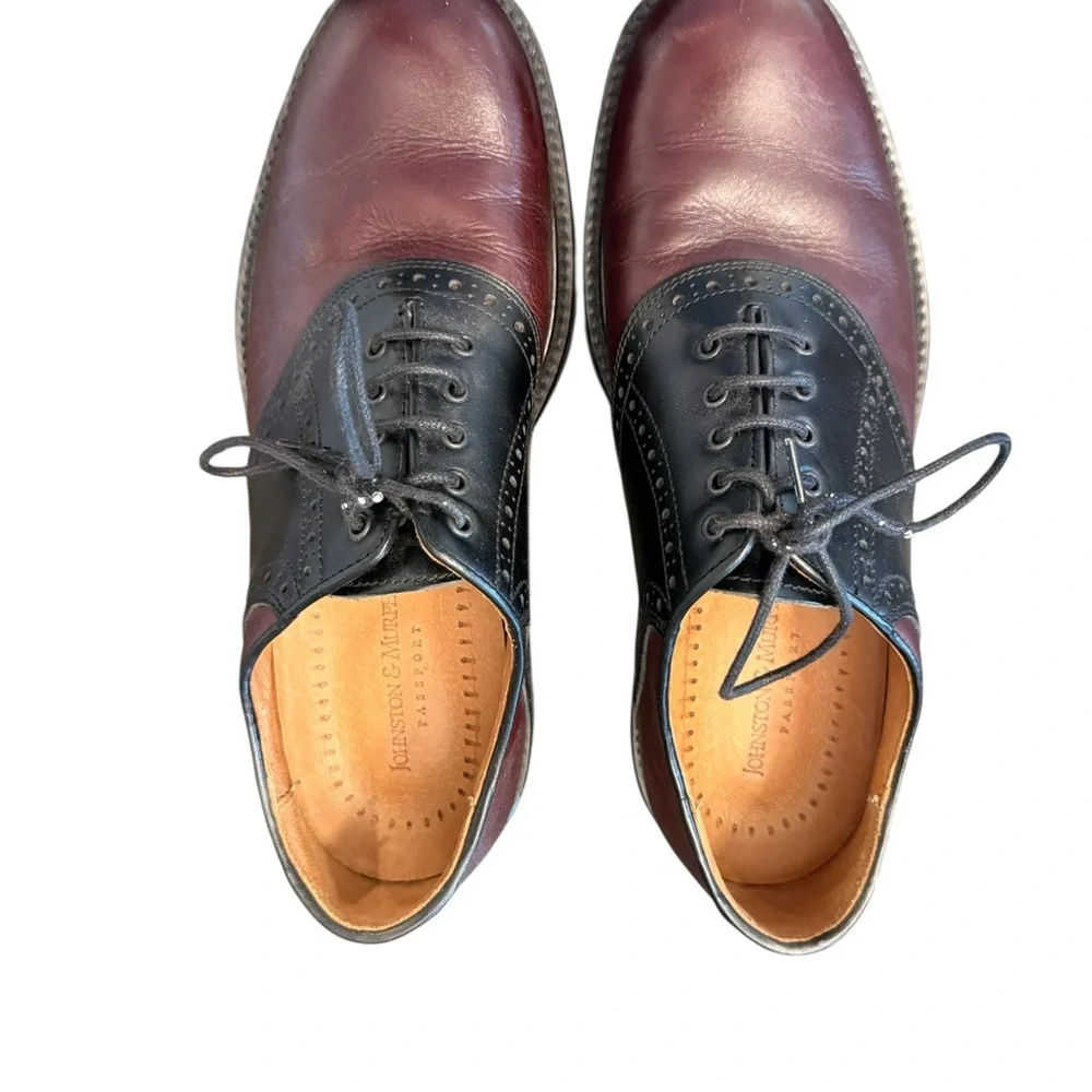 Johnston & Murphy Passport Burgundy Black Oxfords 20-2801 Men's Shoes size 8.5‎