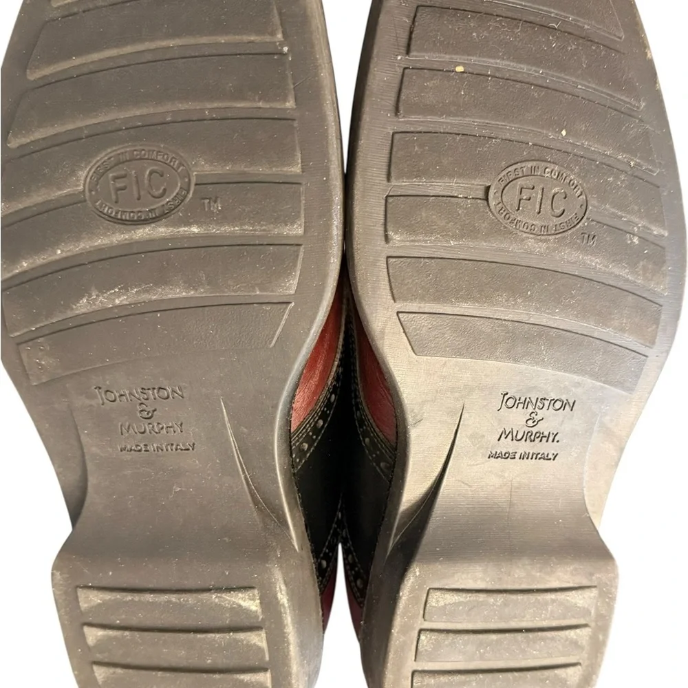 Johnston & Murphy Passport Burgundy Black Oxfords 20-2801 Men's Shoes size 8.5‎