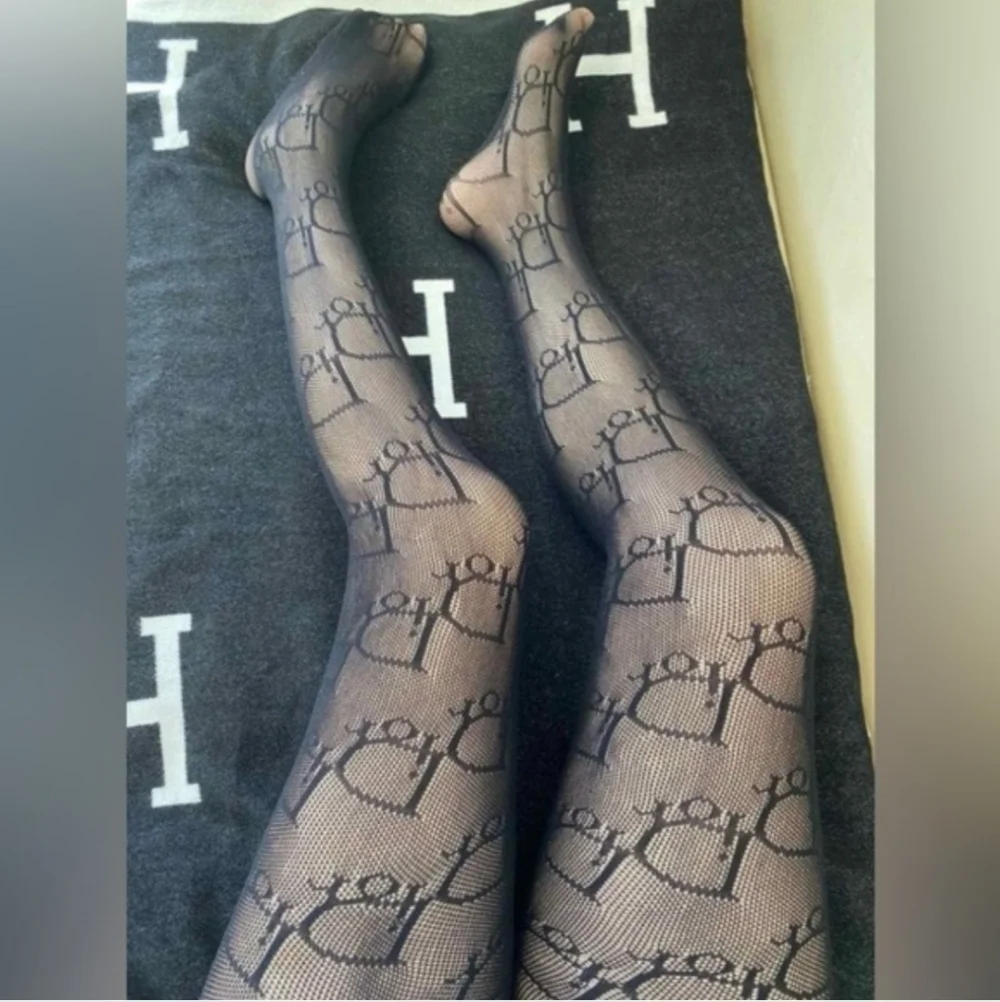 Luxury Dior Print Fishnet Style Stockings Tights Pantyhose
