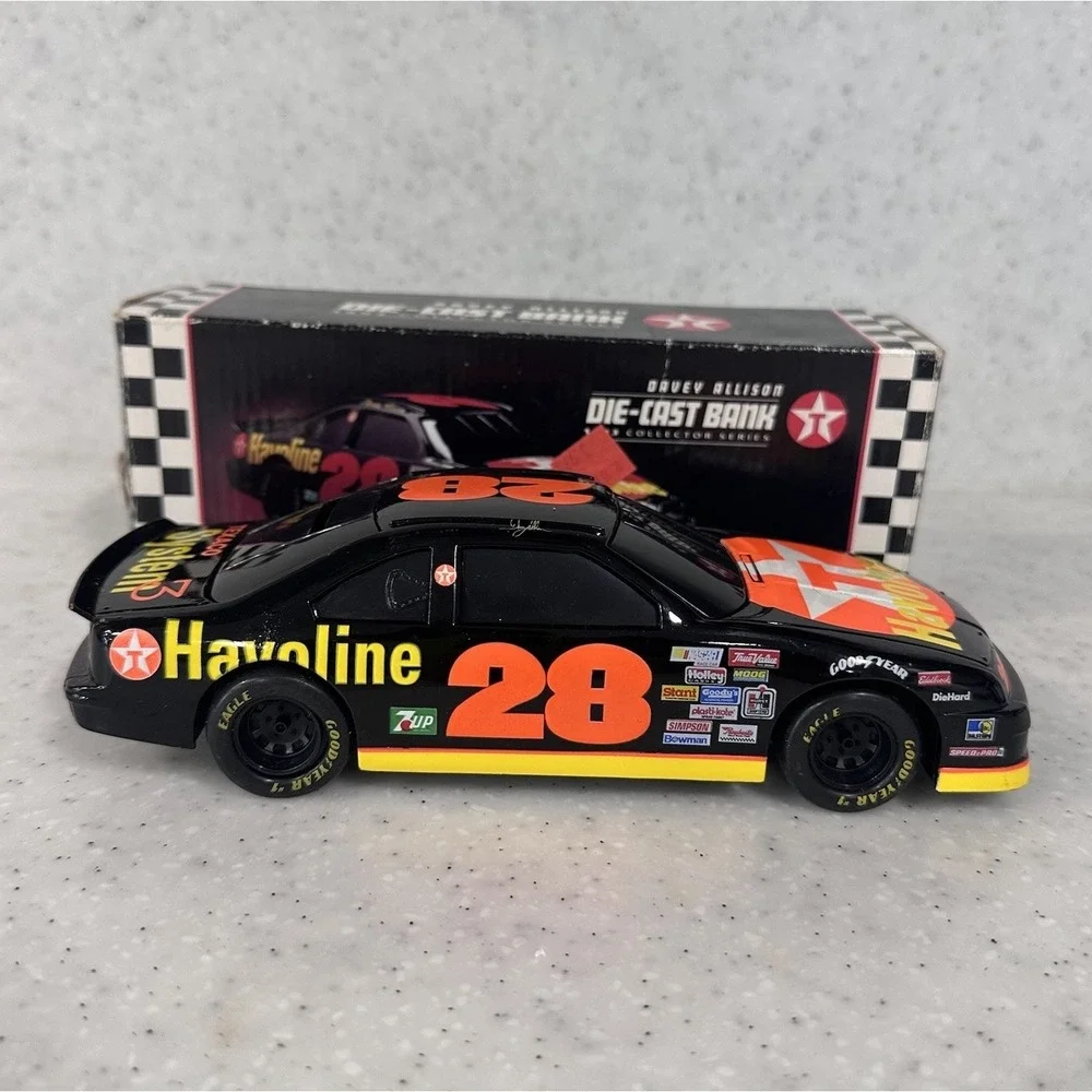 1993 Davey Allison #28 Havoline Ford‎ T-Bird Racing Champions 1:24 Diecast Bank