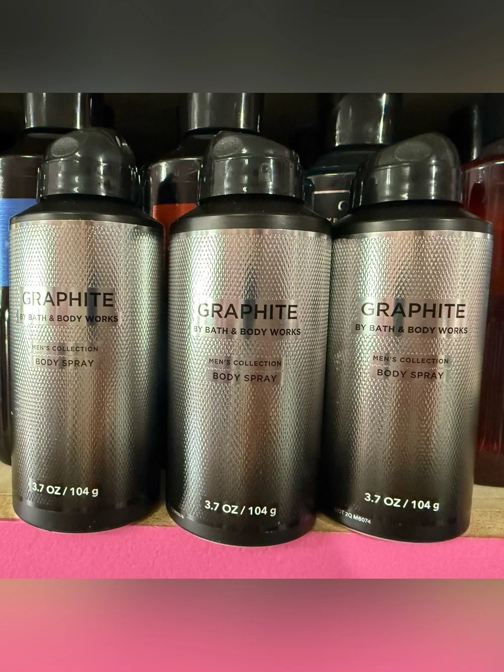 3 Bath & Body Works Graphite Body Spray - Silver & Black