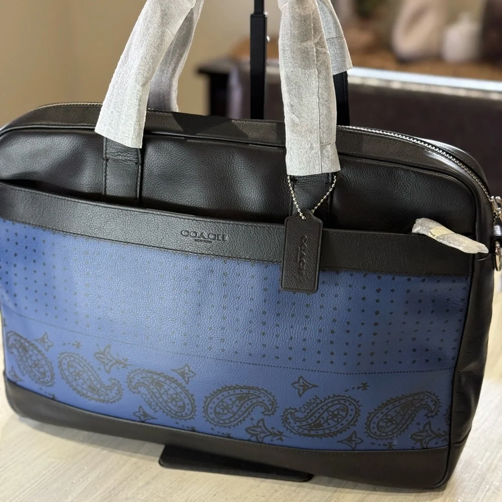 Coach briefcase blue