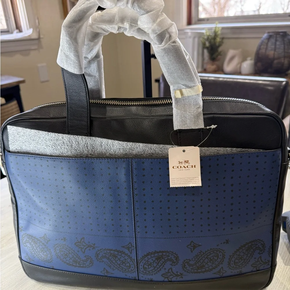 Coach briefcase blue
