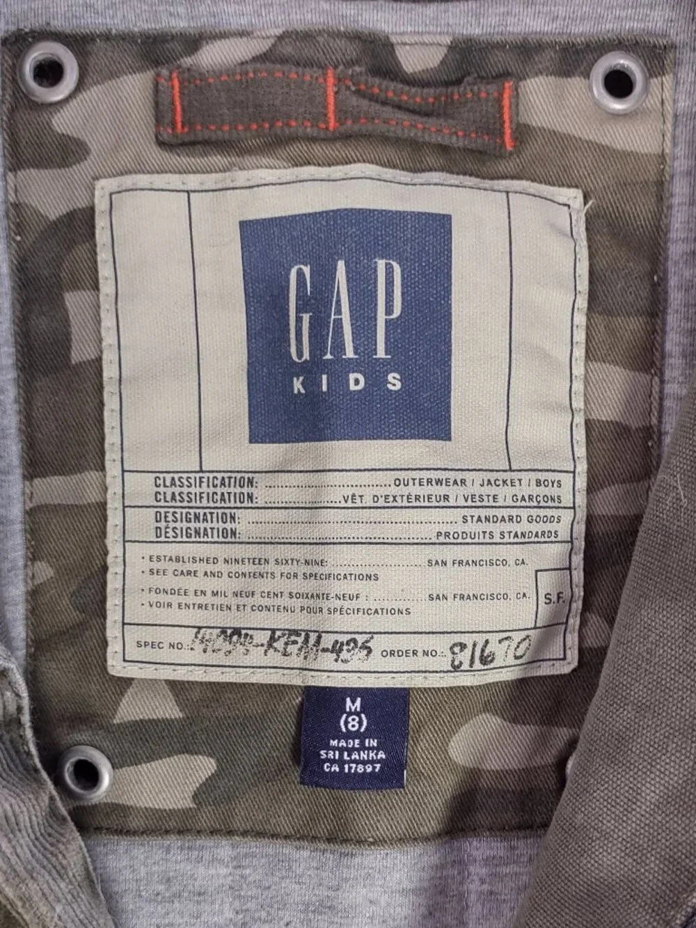 GAP lining workwear
