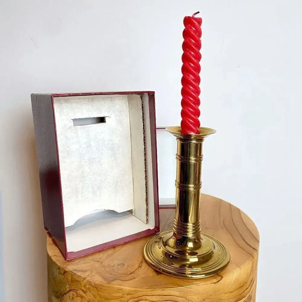 VTG Gorham Solid Brass Convertible Candlestick w/ Box Heirloom Decor