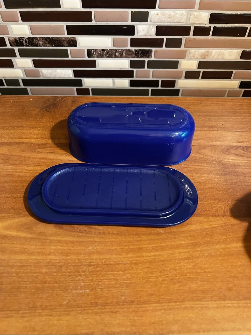 Vintage Tupperware Blue Butter Dish - Home Kitchen