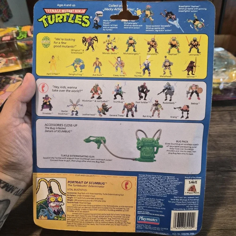 1990 TMNT Scumbug MOC Sealed Playmates Vintage Action Figure No. 5102