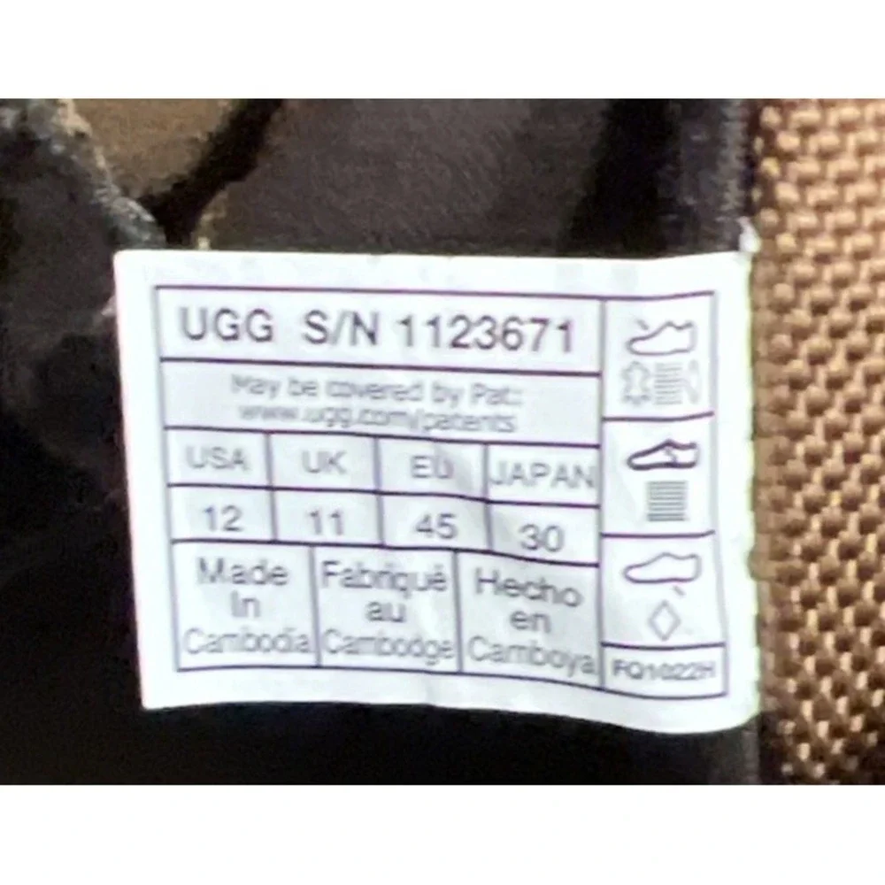 UGG GATSON Brown Waterproof Duck Boots Lace Up 1123671 Size 12