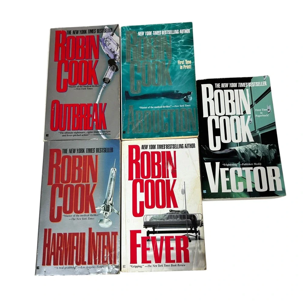 Vtg Robin Cook Medical Thriller Paperback Book Lot 5 Outbreak Vector Fever More