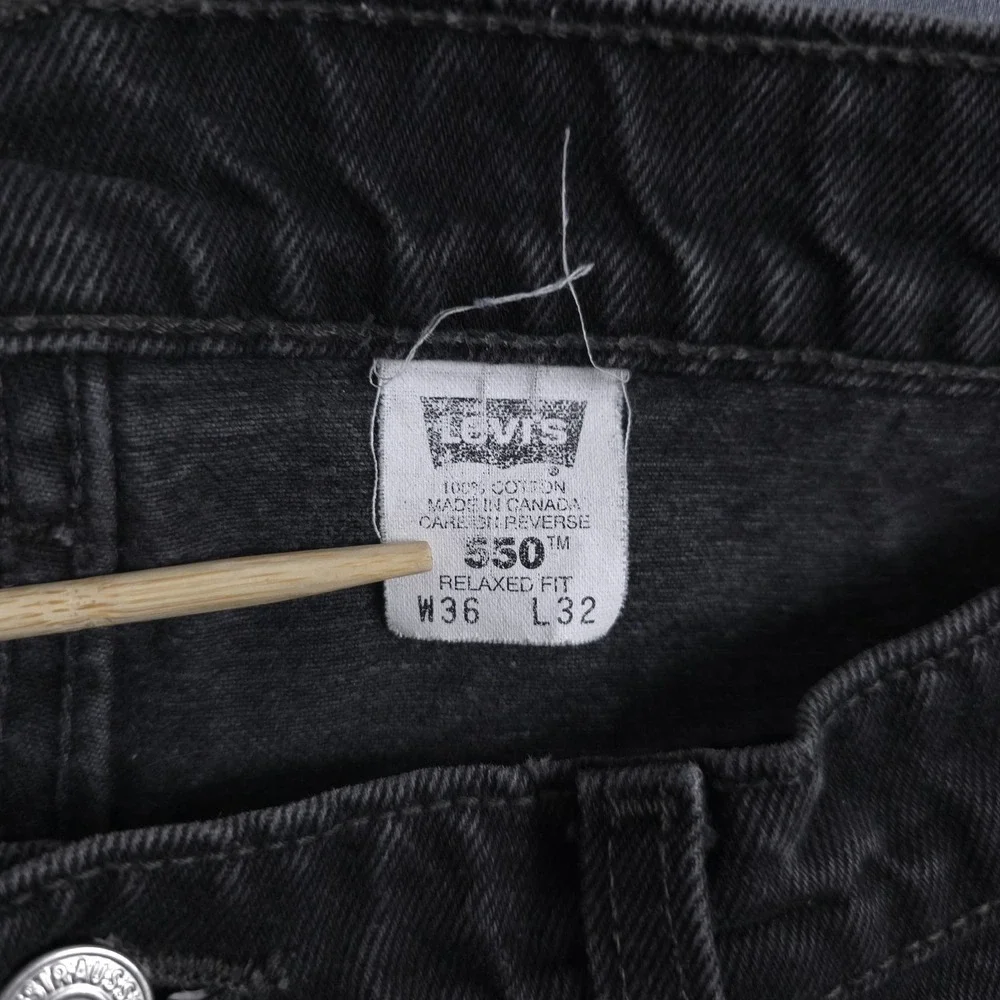 Vintage Levis 550 Relaxed Fit Jeans Mens 36x32 (Fits 33x31) Black Denim 90s
