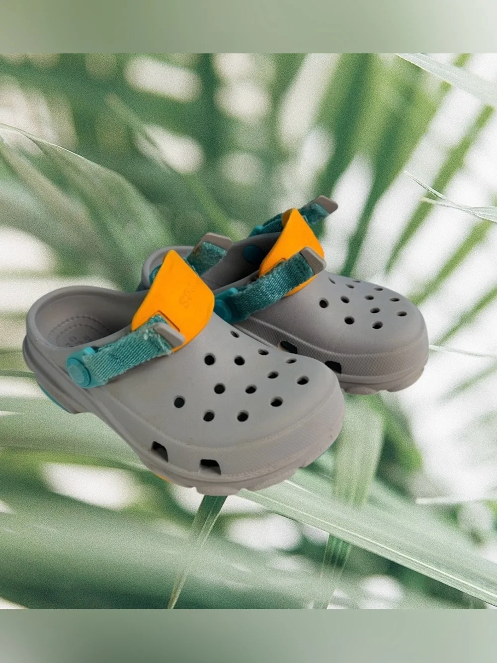 CROCS Classic Kids All Terrain - with Teal Strap and Orange Lining Sz C11