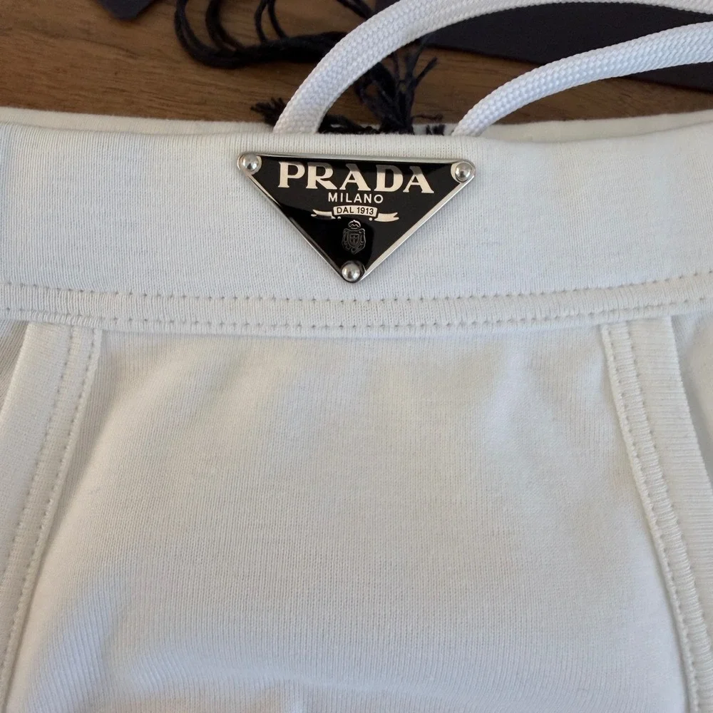Prada triangle white