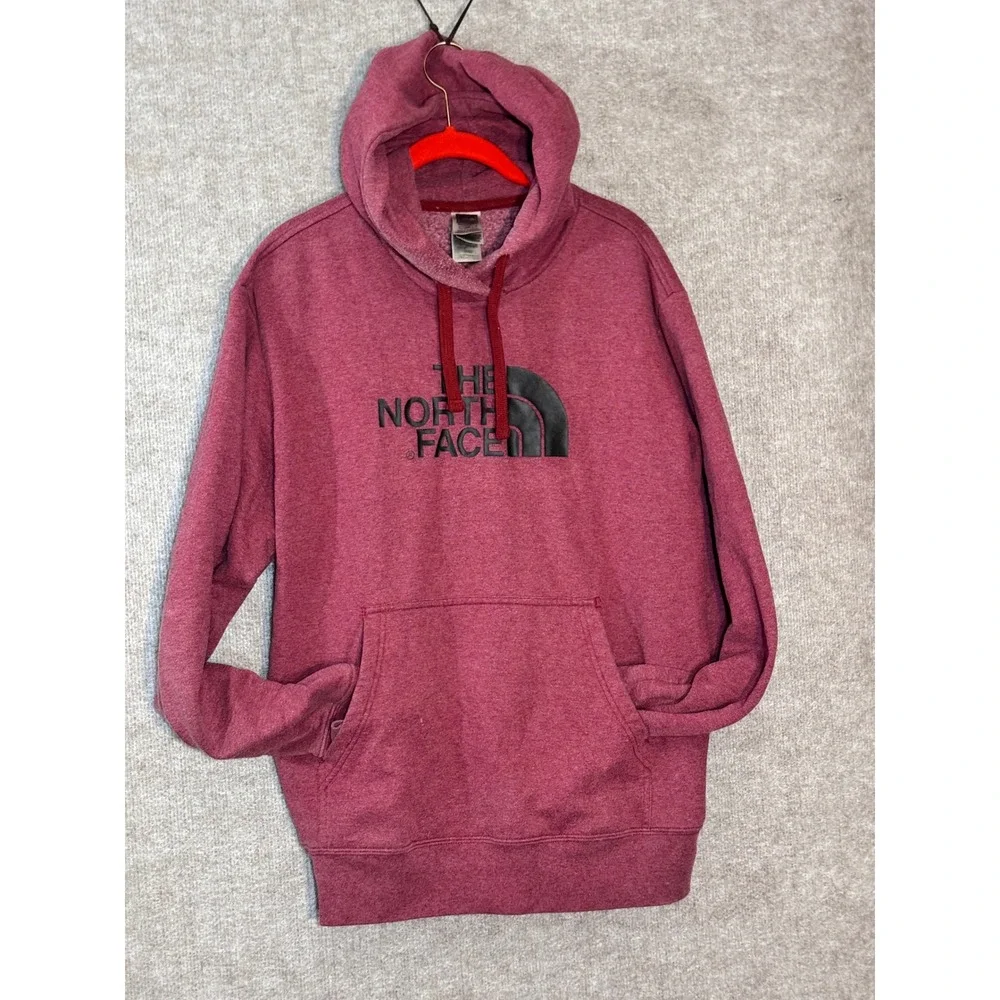 The North Face Hoodie Mens Large Red Heather Big Logo Pullover Gorpcore