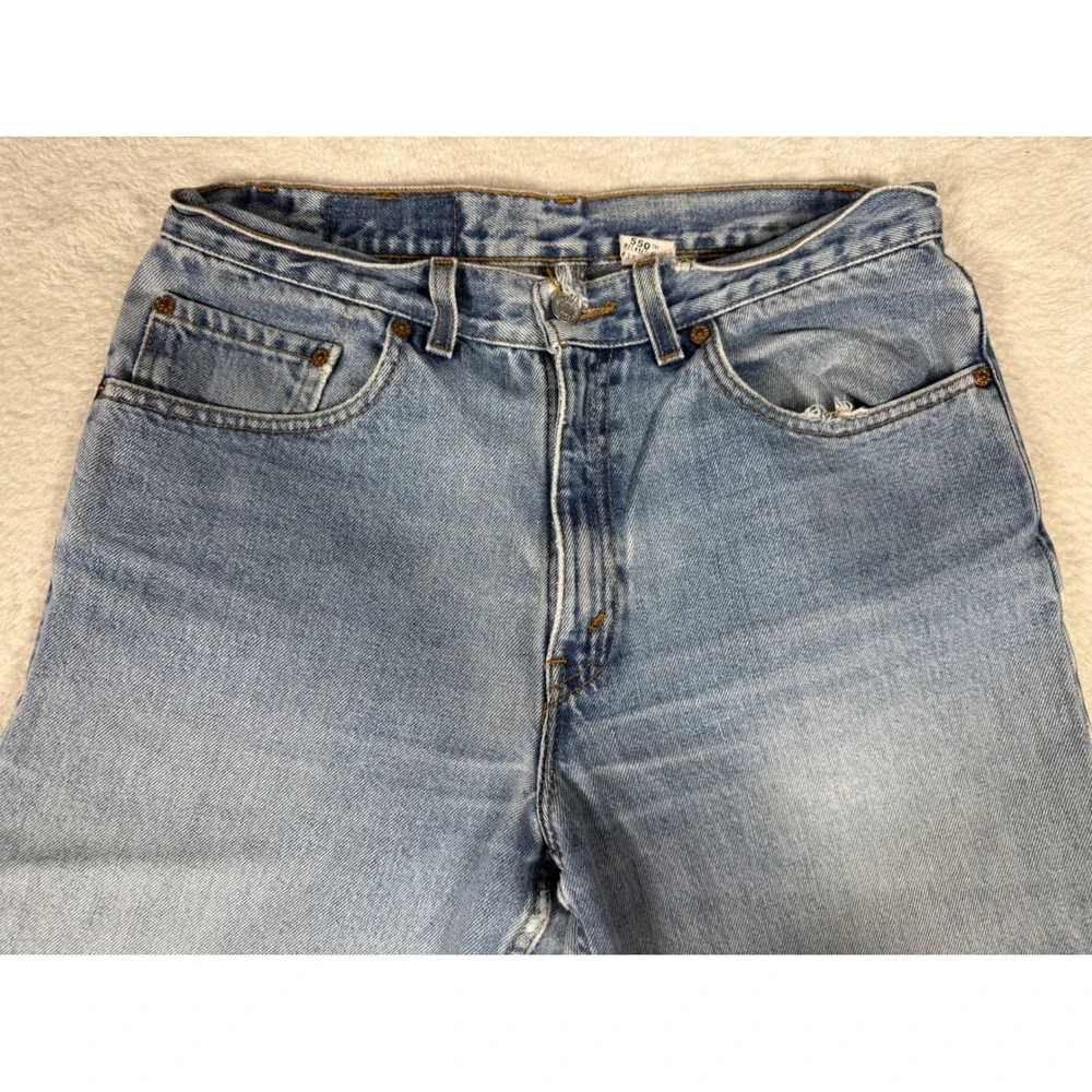 Levi's 550 Relaxed Fit Jeans Mens 33x32 Light Wash Good Vintage Made in USA 90s