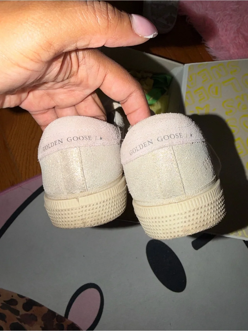 Golden Goose Kids Beige, White & Pink Star Sneakers