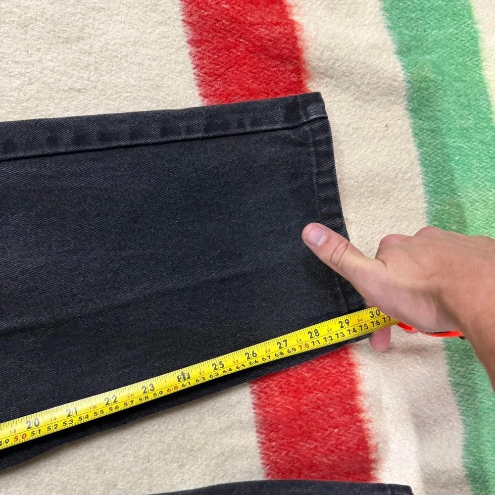 Vintage 90s Levis 550 Black Denim Relaxed Fit Tapered Leg Jeans 33x30 Fits 32x30