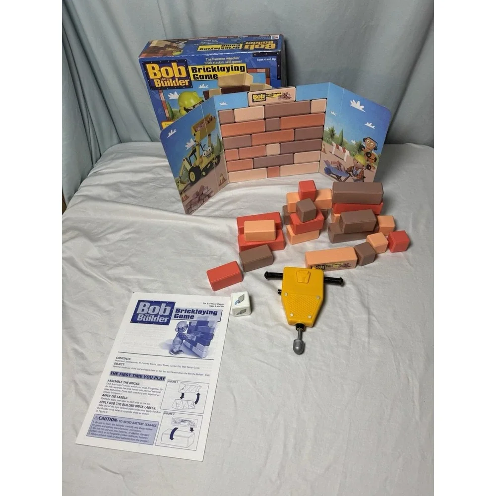 Bob The Builder Bricklaying Game Vintage 2002 Hasbro Complete Damaged Hammer