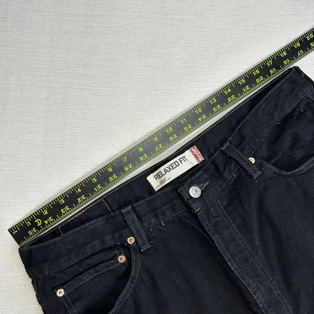Vtg Levis 550 Jeans Mens 36x32 Black Y2K 2000s Relaxed Fit Straight Leg Denim