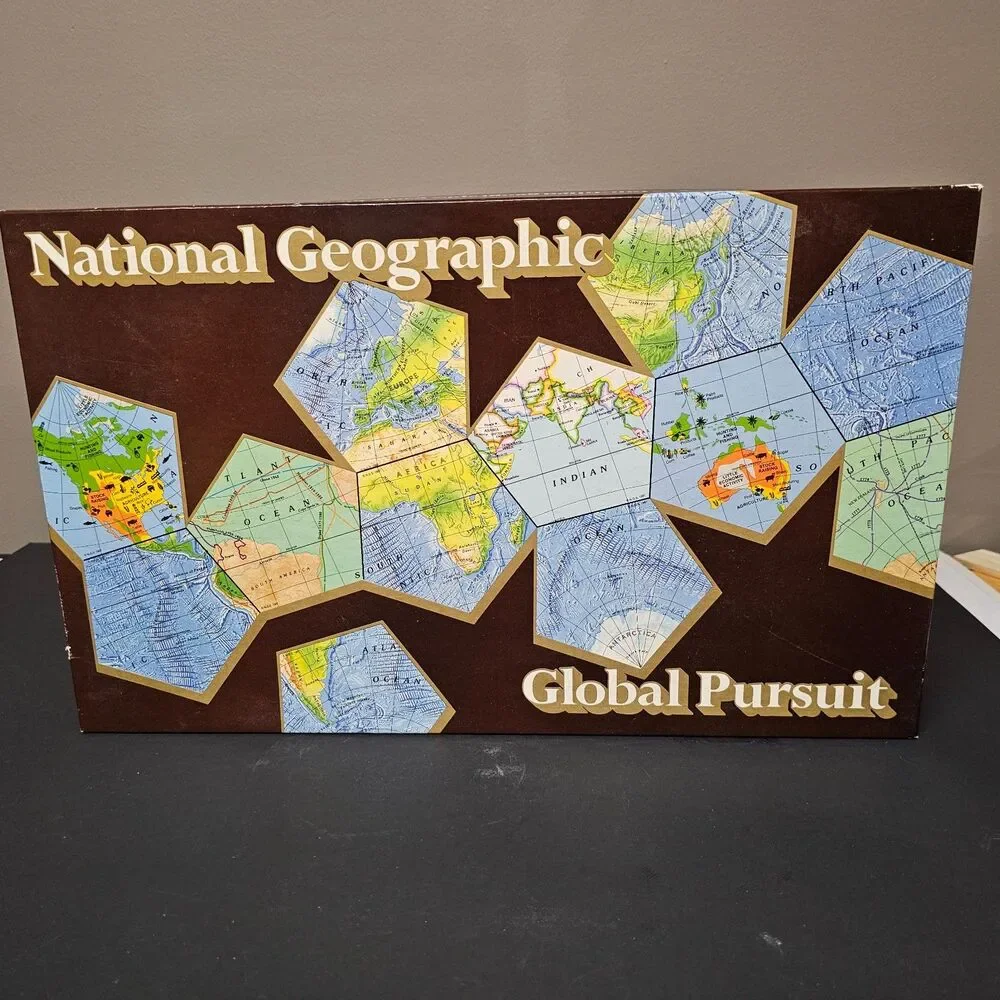 National Geographic Global Pursuit Vtg 1987 Geography Family Board Game Complete