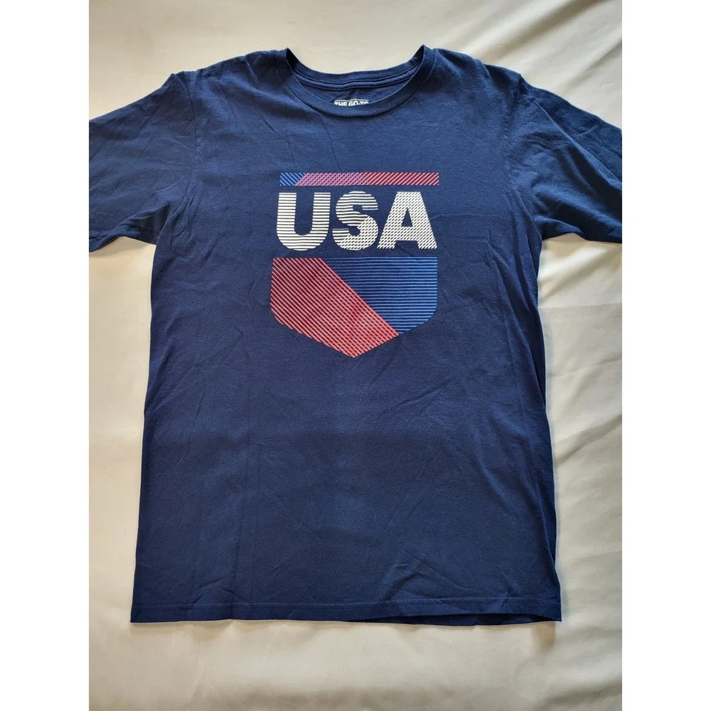 Adidas‎ Mens USA Shield Graphic T-Shirt Navy Blue The Go-To Tee Size M