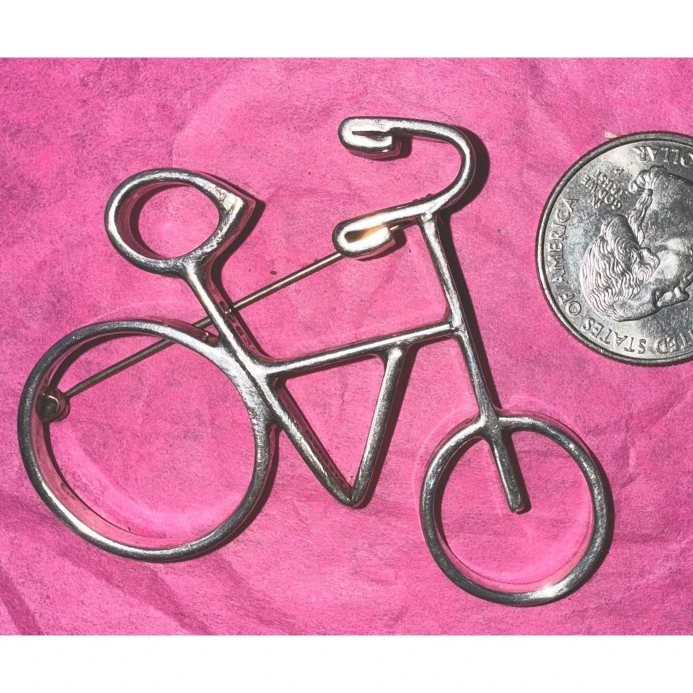 Bicycle brooch pin‎ Taxco sterling 925