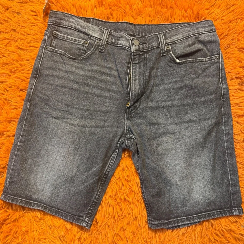 Levis 511 Slim Fit Denim Shorts Mens 36 Washed Black Gray Jean Shorts