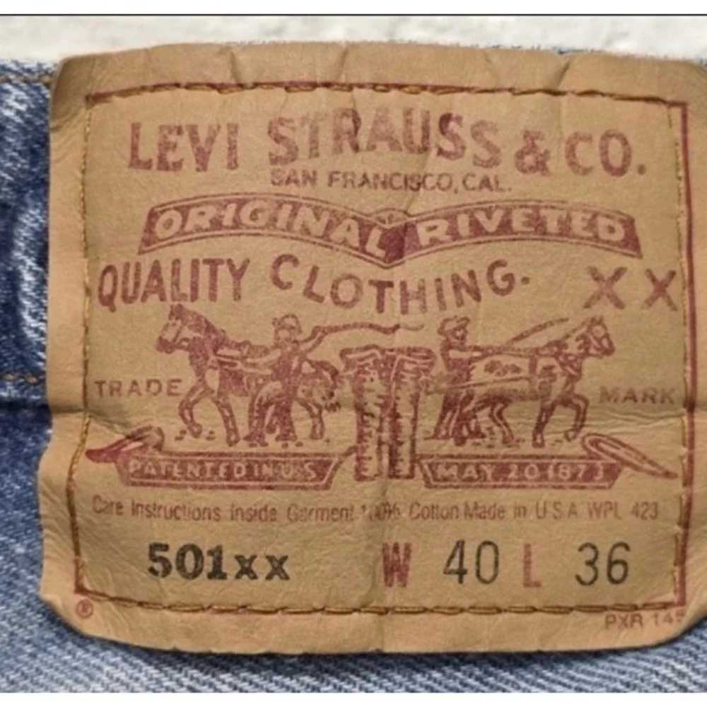 Vintage Levis 501XX Jeans Mens 40x36 Light Wash Straight Leg Button Fly USA 90s