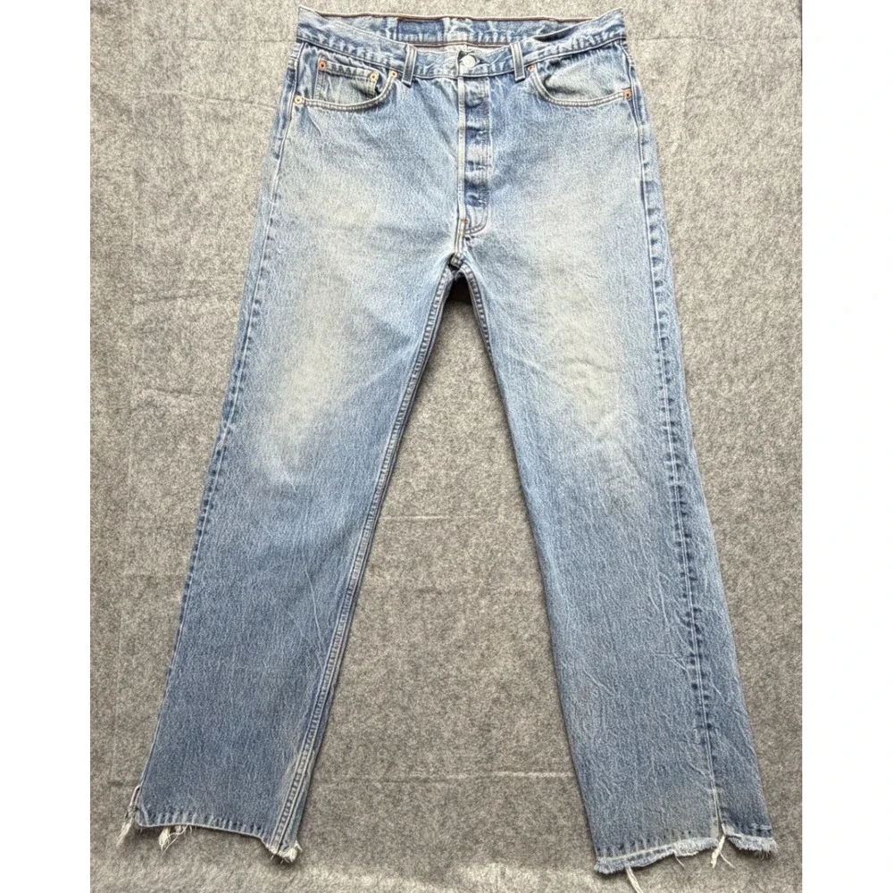 Vintage Levis 501XX Jeans Mens 40x36 Light Wash Straight Leg Button Fly USA 90s