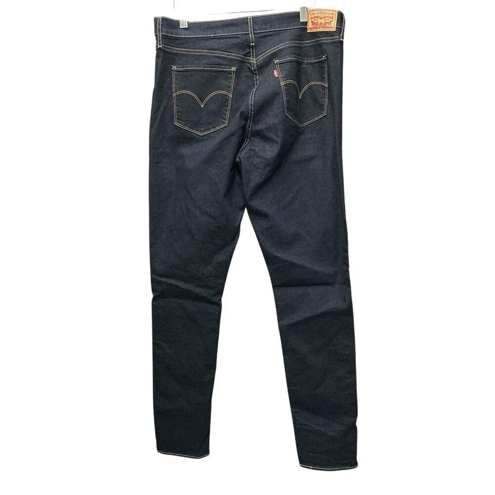 Levis Waterless Dark Wash Denim Blue Jeans Mens Size 31/32 Straight Leg 5 Pocket