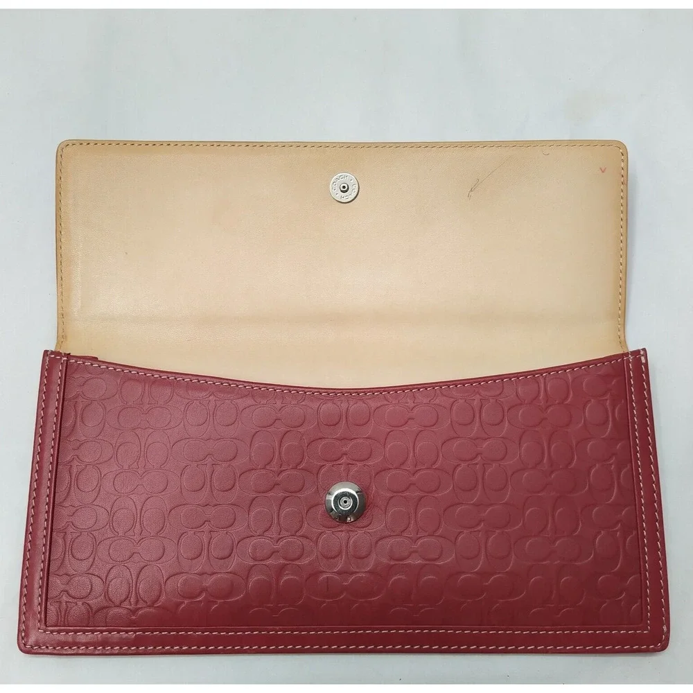 Coach red leather