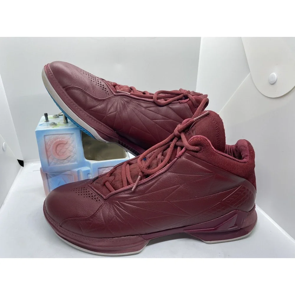 Brandblack 218 BB Leather High Top Sneakers Oxblood Red Mens 10