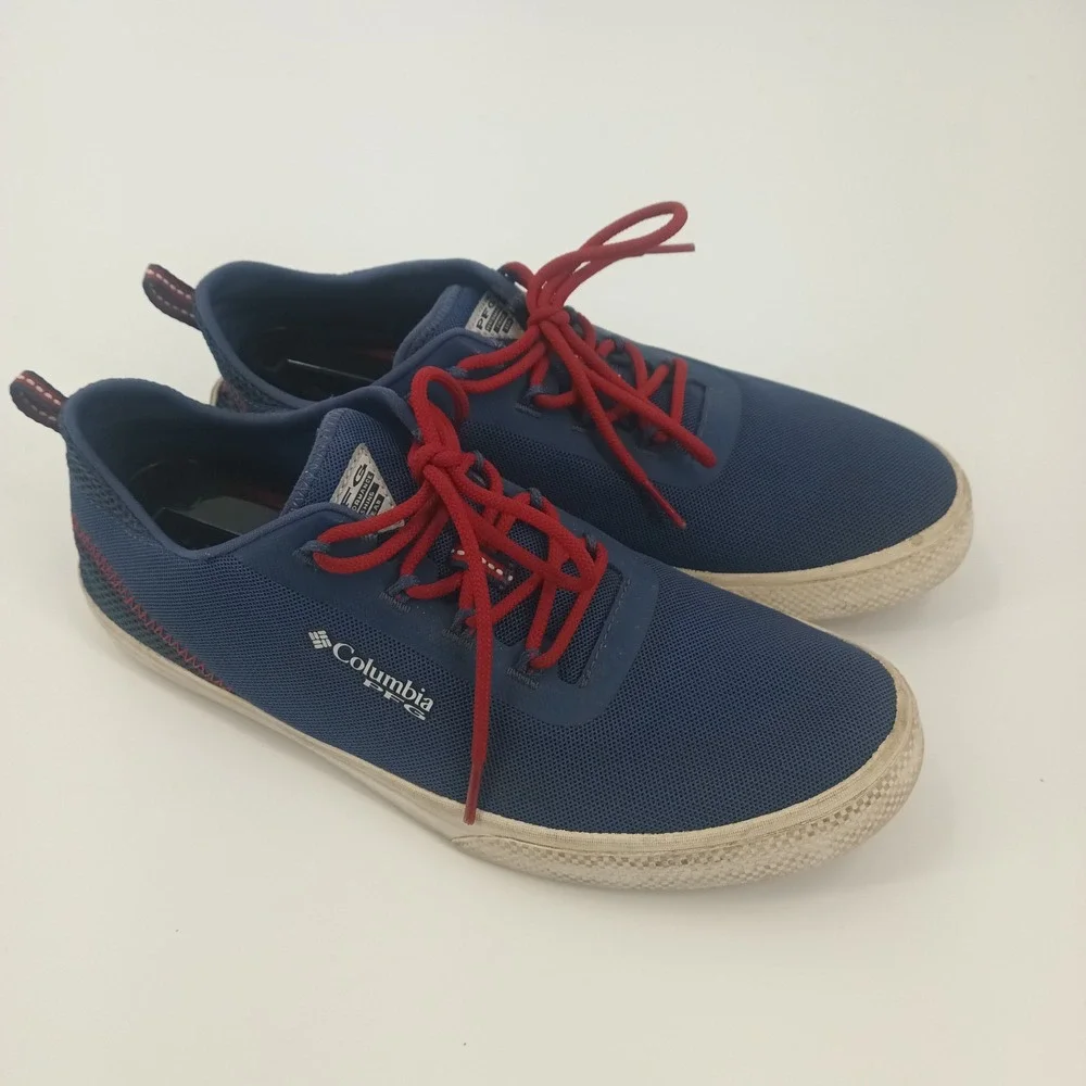 Columbia‎ PFG Dorado CVO Mens 9.5 Navy Blue Red Fishing Shoes YM4667-469