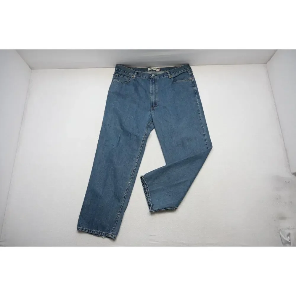 Levi's 550 Relaxed Fit Straight Blue Denim Jeans‎ Rugged Mens Sz 42 x 30