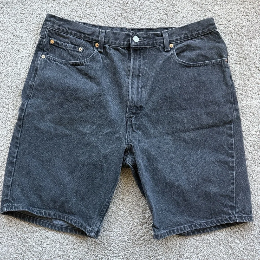 Vtg 90s Levis 505 Regular Fit Mens W40 Black Denim Jean‎ Shorts Made in Mexico