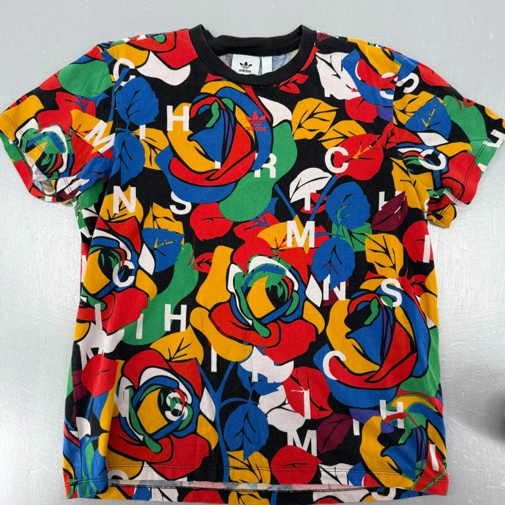 Adidas x Rich Mnisi‎ Floral Graphic T-Shirt Multicolor Black Mens Medium HC4472